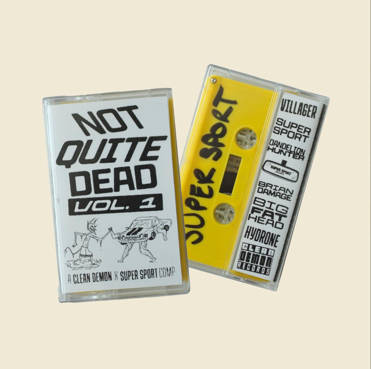 Not Quite Dead, Vol. 1 -- A Clean Demon & Super Sport Comp | Cassette Tape